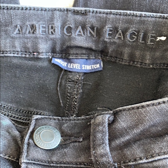 American Eagle Ne(x)t Level Ripped Hi-Rise Jegging Black Wash - Picture 11 of 13